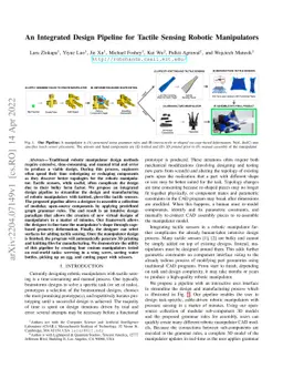 An Integrated Design Pipeline for Tactile Sensing Robotic Manipulators