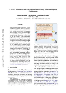 CLUES: A Benchmark for Learning Classifiers using Natural Language
  Explanations