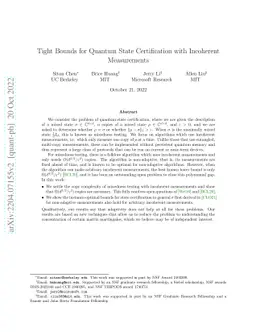 Tight Bounds for Quantum State Certification with Incoherent
  Measurements