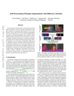 Joint Forecasting of Panoptic Segmentations with Difference Attention
