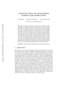 A Level Set Theory for Neural Implicit Evolution under Explicit Flows