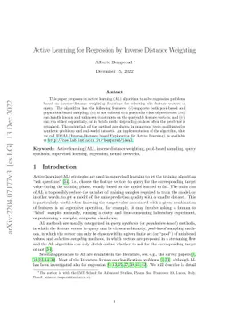 Active Learning for Regression by Inverse Distance Weighting