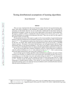 Testing distributional assumptions of learning algorithms