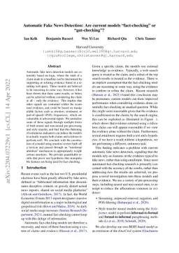 Automatic Fake News Detection: Are current models "fact-checking" or
  "gut-checking"?