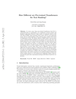 How Different are Pre-trained Transformers for Text Ranking?
