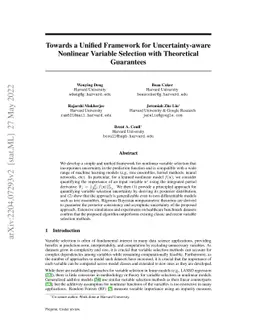 Towards a Unified Framework for Uncertainty-aware Nonlinear Variable
  Selection with Theoretical Guarantees