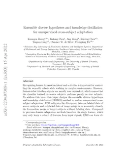 Ensemble diverse hypotheses and knowledge distillation for unsupervised
  cross-subject adaptation