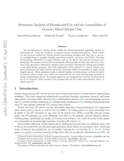 Structural Analysis of Branch-and-Cut and the Learnability of Gomory
  Mixed Integer Cuts