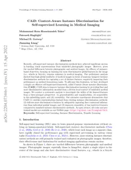 CAiD: Context-Aware Instance Discrimination for Self-supervised Learning
  in Medical Imaging