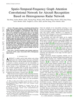 Spatio-Temporal-Frequency Graph Attention Convolutional Network for
  Aircraft Recognition Based on Heterogeneous Radar Network