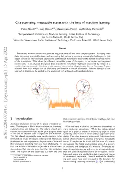 Characterizing metastable states with the help of machine learning