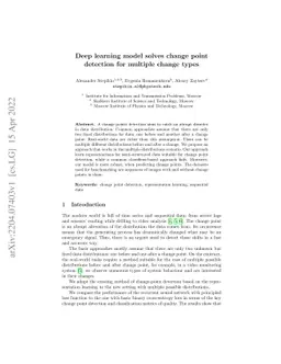 Deep learning model solves change point detection for multiple change
  types