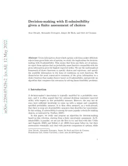 Decision-making with E-admissibility given a finite assessment of
  choices