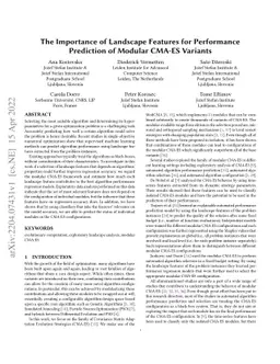 The Importance of Landscape Features for Performance Prediction of
  Modular CMA-ES Variants