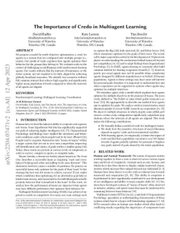 The Importance of Credo in Multiagent Learning