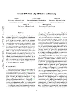 Towards PAC Multi-Object Detection and Tracking