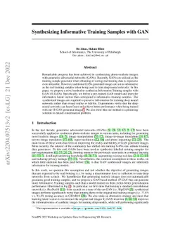 Synthesizing Informative Training Samples with GAN