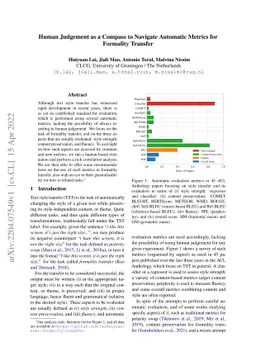 Human Judgement as a Compass to Navigate Automatic Metrics for Formality
  Transfer