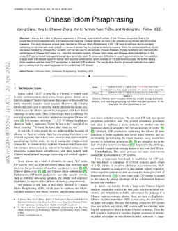 Chinese Idiom Paraphrasing