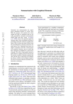Summarization with Graphical Elements
