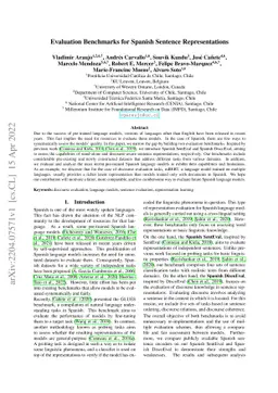 Evaluation Benchmarks for Spanish Sentence Representations