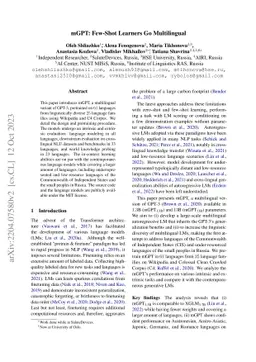 mGPT: Few-Shot Learners Go Multilingual