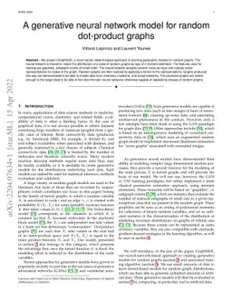 A generative neural network model for random dot product graphs