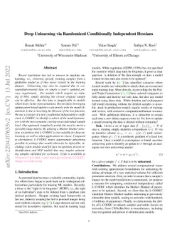 Deep Unlearning via Randomized Conditionally Independent Hessians