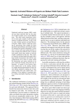 Sparsely Activated Mixture-of-Experts are Robust Multi-Task Learners