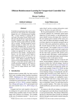 Efficient Reinforcement Learning for Unsupervised Controlled Text
  Generation