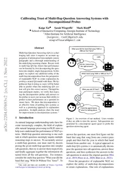 Calibrating Trust of Multi-Hop Question Answering Systems with
  Decompositional Probes