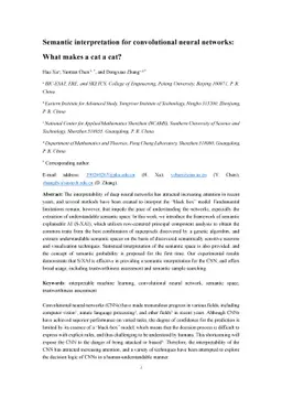 Semantic interpretation for convolutional neural networks: What makes a
  cat a cat?