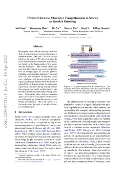 TVShowGuess: Character Comprehension in Stories as Speaker Guessing