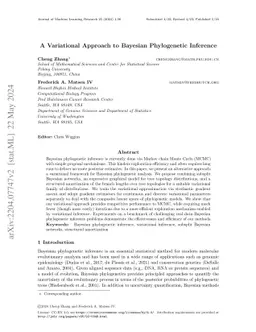 A Variational Approach to Bayesian Phylogenetic Inference