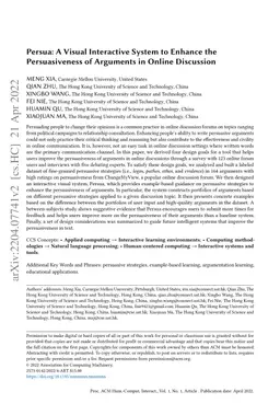 Persua: A Visual Interactive System to Enhance the Persuasiveness of
  Arguments in Online Discussion