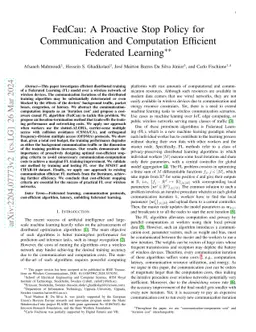 FedCau: A Proactive Stop Policy for Communication and Computation
  Efficient Federated Learning