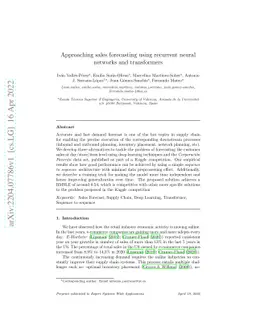 Approaching sales forecasting using recurrent neural networks and
  transformers