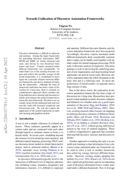 Towards Unification of Discourse Annotation Frameworks