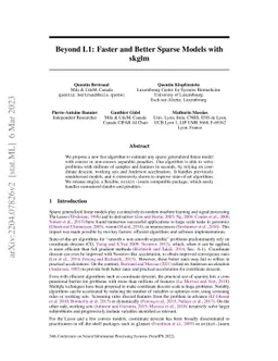 Beyond L1: Faster and Better Sparse Models with skglm