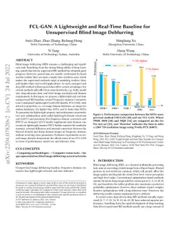 FCL-GAN: A Lightweight and Real-Time Baseline for Unsupervised Blind
  Image Deblurring