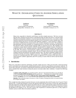 What If: Generating Code to Answer Simulation Questions