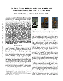 On Safety Testing, Validation, and Characterization with
  Scenario-Sampling: A Case Study of Legged Robots