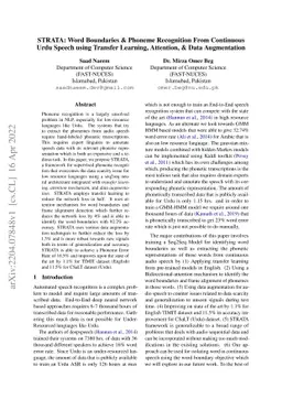 STRATA: Word Boundaries & Phoneme Recognition From Continuous Urdu
  Speech using Transfer Learning, Attention, & Data Augmentation