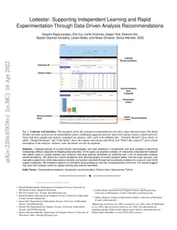 Lodestar: Supporting Independent Learning and Rapid Experimentation
  Through Data-Driven Analysis Recommendations