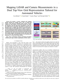 Mapping LiDAR and Camera Measurements in a Dual Top-View Grid
  Representation Tailored for Automated Vehicles