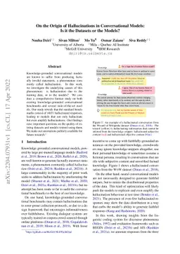 On the Origin of Hallucinations in Conversational Models: Is it the
  Datasets or the Models?