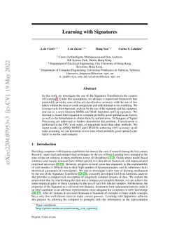 Learning with Signatures