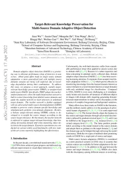 Target-Relevant Knowledge Preservation for Multi-Source Domain Adaptive
  Object Detection