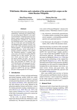 WikiOmnia: generative QA corpus on the whole Russian Wikipedia