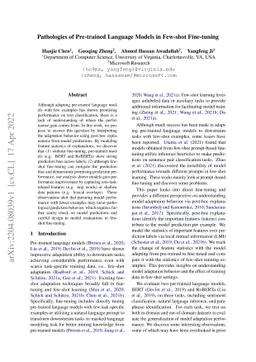 Pathologies of Pre-trained Language Models in Few-shot Fine-tuning